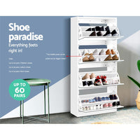 Artiss Shoe Cabinet Mirror Shoes Storage Rack Organiser 60 Pairs Cupboard Shelf Living Room Kings Warehouse 
