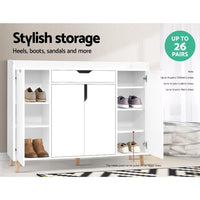 Artiss Shoe Cabinet Shoes Storage Rack 120cm Organiser White Drawer Cupboard Bedroom Kings Warehouse 