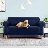 Artiss Sofa Cover Elastic Stretchable Couch Covers Navy 3 Seater Kings Warehouse 