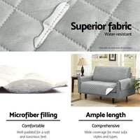 Artiss Sofa Cover Quilted Couch Covers Protector Slipcovers 3 Seater Grey Furniture Kings Warehouse 