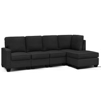 Artiss Sofa Lounge Set 5 Seater Modular Chaise Chair Suite Couch Dark Grey Kings Warehouse 