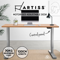 Artiss Standing Desk Sit Stand Table Height Adjustable Motorised Electric Frame Riser 120cm Desktop Furniture > Office Kings Warehouse 