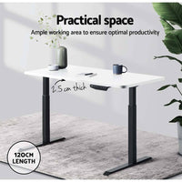 Artiss Standing Desk Top Adjustable Motorised Electric Sit Stand Table White Kings Warehouse 