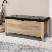 Artiss Storage Ottoman Blanket Box Leather Bench Foot Stool Chest Toy Oak Couch Living Room Kings Warehouse 