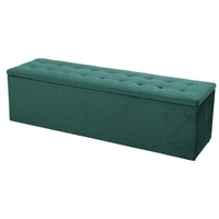 Artiss Storage Ottoman Blanket Box Velvet Foot Stool Rest Chest Couch Green Living Room Kings Warehouse 