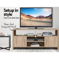 Artiss TV Cabinet Entertainment Unit Stand Storage Shelf Sideboard 140cm Oak Kings Warehouse 