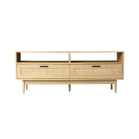 Artiss TV Cabinet Entertainment Unit TV Stand Wooden Rattan Storage Drawer 140CM Living Room Kings Warehouse 
