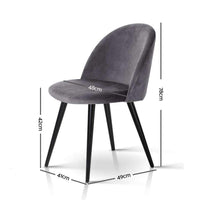 Artiss Velvet Modern Dining Chair - Dark Grey Kings Warehouse 