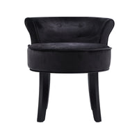 Artiss Velvet Vanity Stool Backrest Stools Dressing Table Chair Makeup Bedroom Black Furniture > Living Room Kings Warehouse 