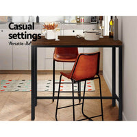 Artiss Vintage Industrial High Bar Table for Stool Kitchen Cafe Desk Dark Brown Kings Warehouse 