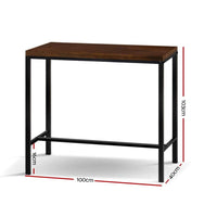 Artiss Vintage Industrial High Bar Table for Stool Kitchen Cafe Desk Dark Brown Kings Warehouse 