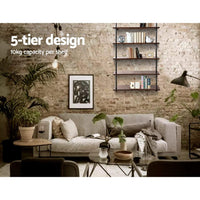 Artiss Wall Display Shelves Industrial DIY Pipe Shelf Rustic Floating Brackets DIY Kings Warehouse 