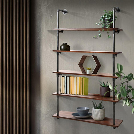 Artiss Wall Display Shelves Industrial DIY Pipe Shelf Rustic Floating Brackets DIY Kings Warehouse 