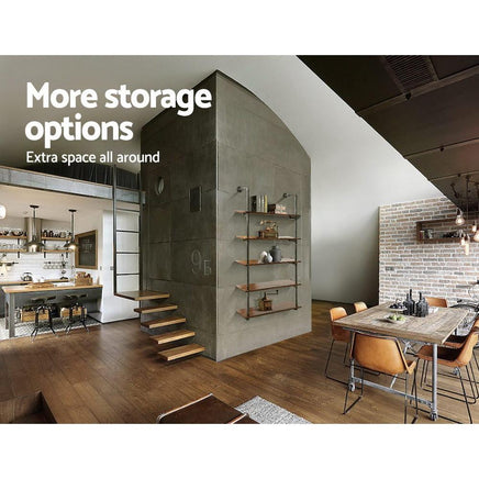 Artiss Wall Display Shelves Industrial DIY Pipe Shelf Rustic Floating Brackets DIY Kings Warehouse 