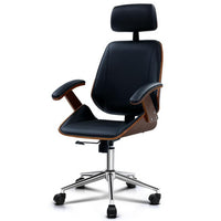 Kings Wooden Office Chair Computer Gaming Chairs Executive Leather Black