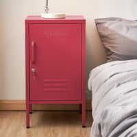 ArtissIn Metal Locker Storage Shelf Filing Cabinet Cupboard Bedside Table Pink bedroom furniture Kings Warehouse 