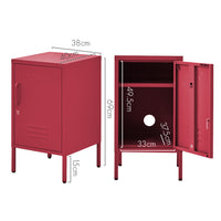 ArtissIn Metal Locker Storage Shelf Filing Cabinet Cupboard Bedside Table Pink bedroom furniture Kings Warehouse 