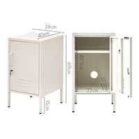 ArtissIn Metal Locker Storage Shelf Filing Cabinet Cupboard Bedside Table White bedroom furniture Kings Warehouse 