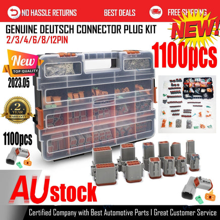 AU 1000 PCS Deutsch DT Connector Kit 14-16AWG Stamped Contacts 1100PCS UPGRADE Kings Warehouse 