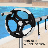AURELAQUA 5.7m Swimming Pool Roller Cover Reel Adjustable Solar w/ Wheels Thermal Blanket Kings Warehouse 