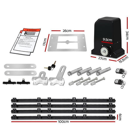 Auto Electric Sliding Gate Opener 1000KG 4M Rails Kings Warehouse 