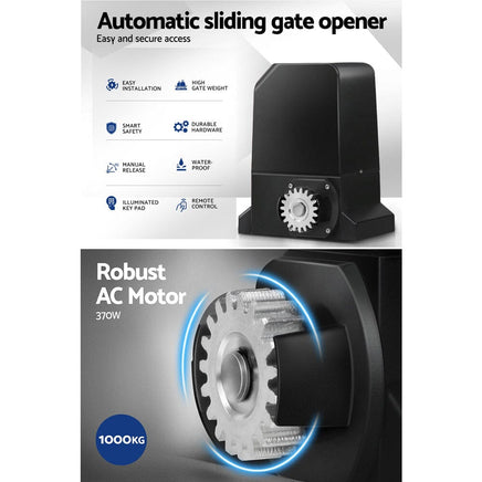 Auto Electric Sliding Gate Opener 1000KG Keypad 4M Rails Kings Warehouse 