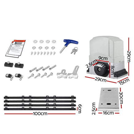 Auto Electric Sliding Gate Opener 1200KG 4M Rails Kings Warehouse 