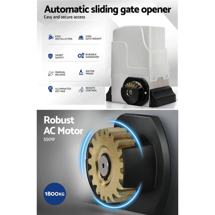 Auto Electric Sliding Gate Opener 1800KG 6M Rails Kings Warehouse 