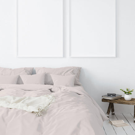Balmain 1000 Thread Count Hotel Grade Bamboo Cotton Quilt Cover Pillowcases Set - King - Blush Bedding Kings Warehouse 
