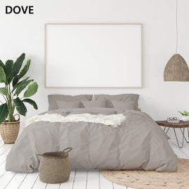 Balmain 1000 Thread Count Hotel Grade Bamboo Cotton Quilt Cover Pillowcases Set - King - Dove Bedding Kings Warehouse 