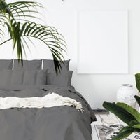 Balmain 1000 Thread Count Hotel Grade Bamboo Cotton Quilt Cover Pillowcases Set - King - Pewter Bedding Kings Warehouse 