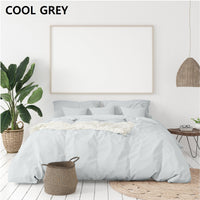 Balmain 1000 Thread Count Hotel Grade Bamboo Cotton Quilt Cover Pillowcases Set - Queen - Cool Grey Bedding Kings Warehouse 
