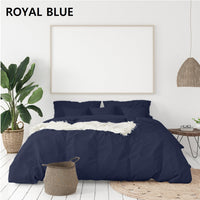Balmain 1000 Thread Count Hotel Grade Bamboo Cotton Quilt Cover Pillowcases Set - Queen - Royal Blue Bedding Kings Warehouse 