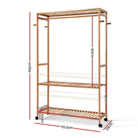 Bamboo Clothes Rack Coat Stand Garment Hanger Wardrobe Portable Airer bedroom furniture Kings Warehouse 
