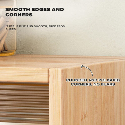 Bamboo Dustproof Cup Storage Cabinet with Sliding Acrylic Door Kings Warehouse 