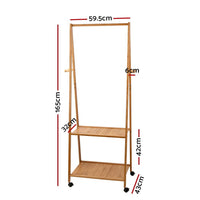 Bamboo Hanger Stand Wooden Clothes Rack Display Shelf bedroom furniture Kings Warehouse 