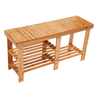 Bamboo Shoe Rack Wooden Bench Storage Organiser Cabinet Holder Stool Kings Warehouse 