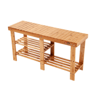 Bamboo Shoe Rack Wooden Bench Storage Organiser Cabinet Holder Stool