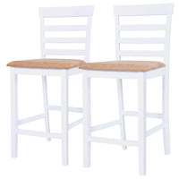 Bar Chairs 2 pcs White Fabric Kings Warehouse 