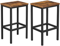 Bar Set Stools of 2 Bar Chairs, Rustic Brown Bar Stools Kings Warehouse 