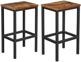 Bar Set Stools of 2 Bar Chairs, Rustic Brown Bar Stools Kings Warehouse 