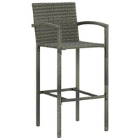 Bar Stools 4 pcs Grey Poly Rattan Kings Warehouse 