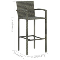 Bar Stools 4 pcs Grey Poly Rattan Kings Warehouse 