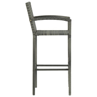 Bar Stools 4 pcs Grey Poly Rattan Kings Warehouse 