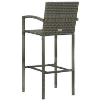 Bar Stools 4 pcs Grey Poly Rattan Kings Warehouse 