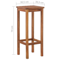 Bar Table and Chair Set 3 Pieces Solid Acacia Wood Kings Warehouse 