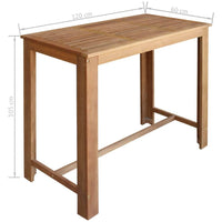 Bar Table and Stool Set 5 Pieces Solid Acacia Wood Kings Warehouse 