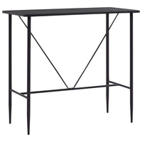 Bar Table Black 120x60x110 cm MDF Kings Warehouse 