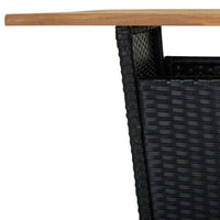 Bar Table Black 80x80x110 cm Poly Rattan and Solid Acacia Wood Kings Warehouse 