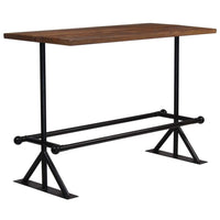 Bar Table Solid Reclaimed Wood Dark Brown 150x70x107 cm Kings Warehouse 